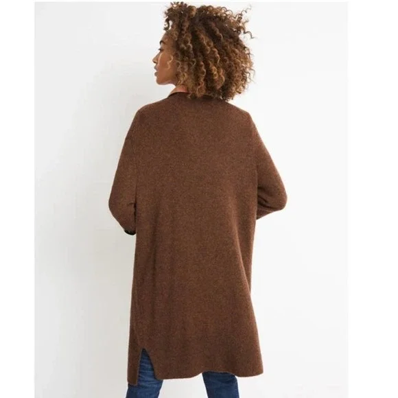 Madewell Cardigan Small Brown Knit Kent Long Sleeve Open Longline Sweater - Picture 5 of 14